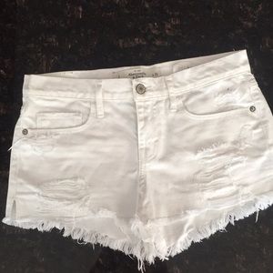 Abercrombie & Fitch white denim shorts